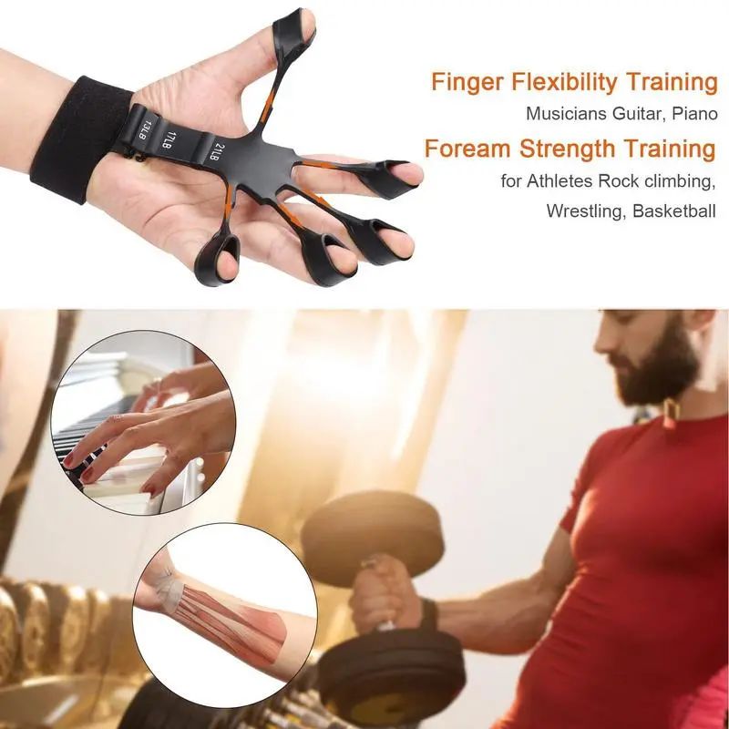 Silicone Gripster Grip Strengthener Finger Stretcher Hand Grip Trainer Gym Fitness Training And Exercise